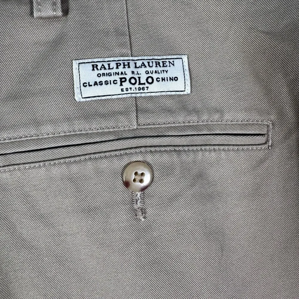 Polo Ralph Lauren Andrew Shorts Mens 40x7 Beige NWT Vintage Pleated Cotton